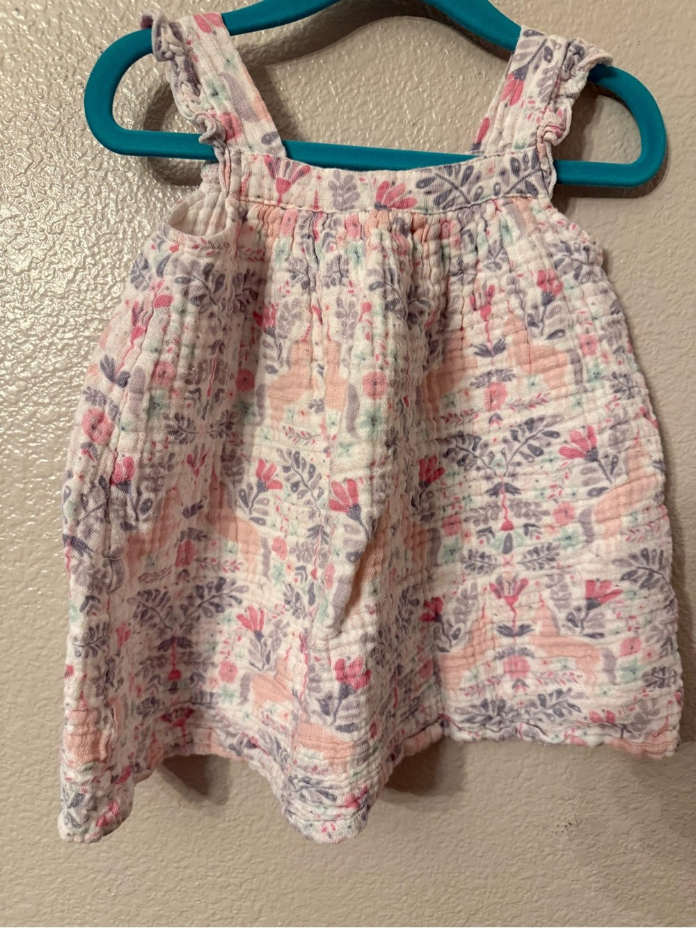 Angel Dear Floral Muslin Tank Top - Pink, Purple & Mint